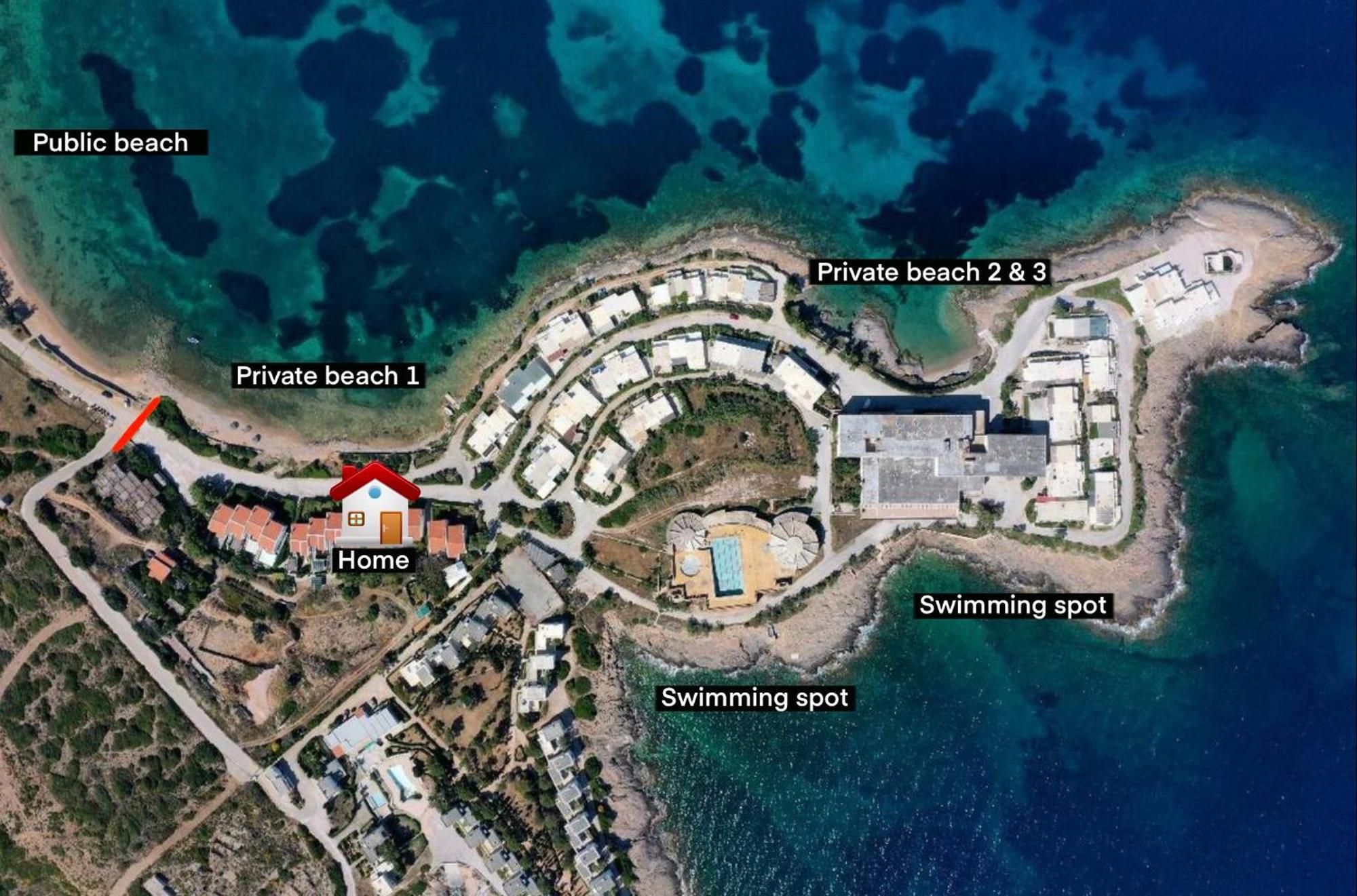 Sounio - Waterfront Luxury Spa Villa Pounta Zeza 170 Sqm On Private Beach Szúnio Kültér fotó